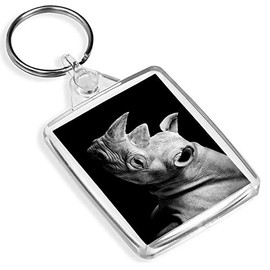 Destination Vinyl Keyrings Rhino Keyring - IP02 - Rhinoceros Wild Animal Zoo Endangered #8578