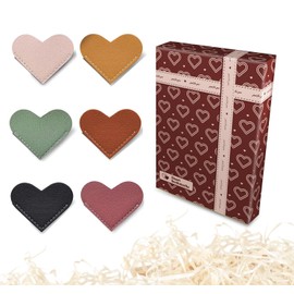 Leather Heart Bookmarks A Cute and Practical Reading Accessory for Book Lovers Teachers Students The Perfect Gift for All Ages(Heart（6pcs）