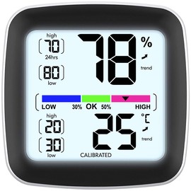 infactory Humidity Meter: Digital Precision Thermo/Hygrometer with LCD Display, Calibrable (Window Thermometer, Electronic Thermo-Hygrometer, Humidity)