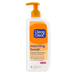 Clean & Clear Morning Burst Oil-Free Facial Cleanser with Brightening Vitamin C, Ginseng, and Gentle Daily Brightening Face Wash for All Skin Types, Hypoallergenic, 8 oz (Pack of 3)