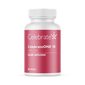 Celebrate Vitamins CelebrateONE 18, 18mg Iron - Once Daily Bariatric Multivitamin, Essential Vitamins & Minerals - Gastric Bypass & Sleeve Gastrectomy Supplement (30 Capsules)