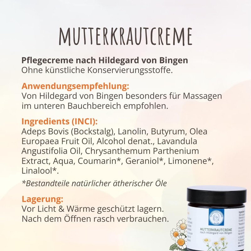 Motherwort Cream | According to Hildegard von Bingen | 100%