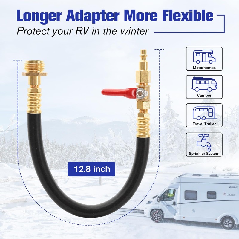 RV Winterizer Kit, 16.9" RV Water Blowout, Sprinkler Winterizing Blowout