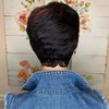 SAEIALL Peluca Corta Estilo Pixie de Cabello Humano para Mujeres