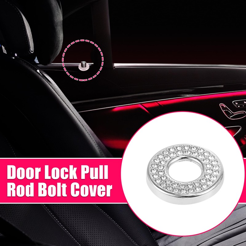 X AUTOHAUX 4pcs Bling Car Door Lock Pull Rod Bolt