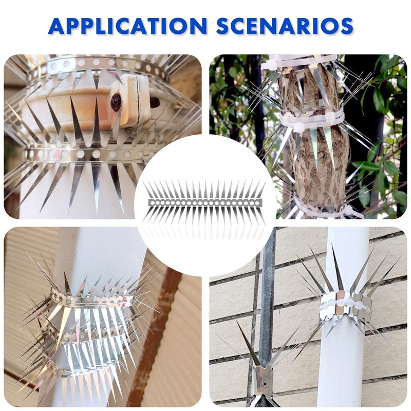 Bird Spikes - Stainless Steel Fence Spikes for Pigeons, Raccoons,