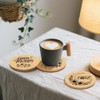 ANATTASOUL Round Wooden Coasters, Pack of 9, Sunflower Wooden Coasters,