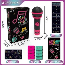ADTZYLD Grab The Mic Karaoke Party Game – Fun Family & Friends Singing Game for 2-10 Players, 125 Song Cards, Hilarious Music Challenge for Game Nights, Birthdays & Gifts (Ages 8+)