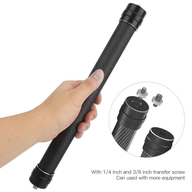 Black Carbon Fiber Lightweight Triaxial Stabilizer Extension Rod 35cm Lengthen