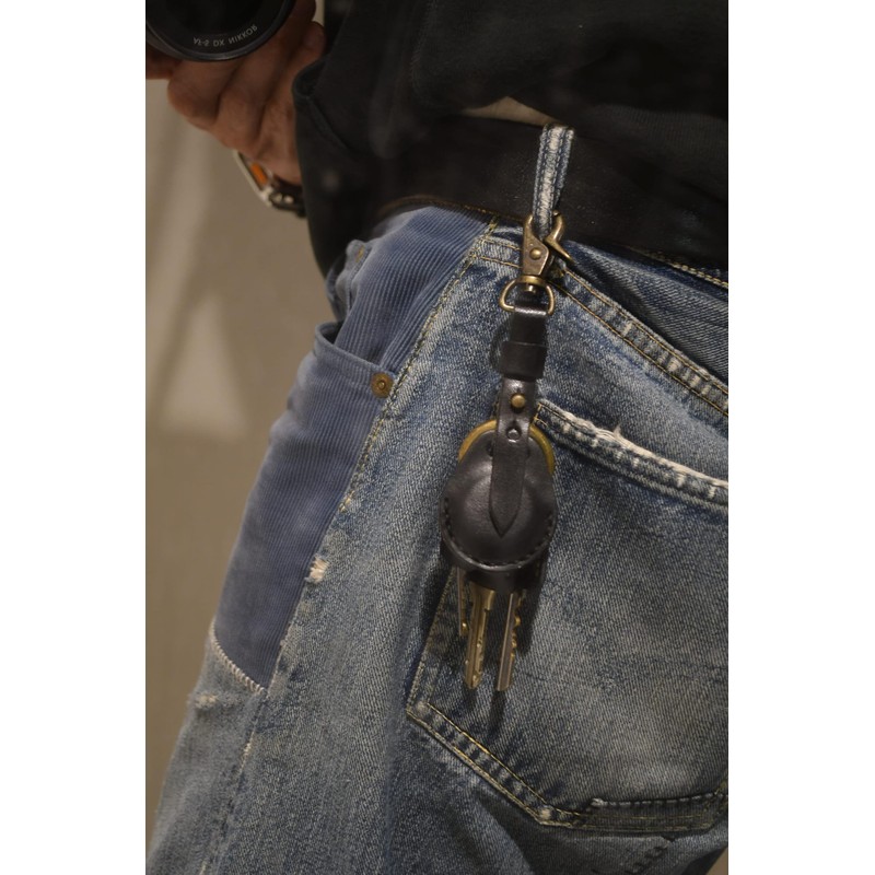 atelierCODEL AirTag Case, Keychain, Air Tag Case, Tochigi Leather, Black