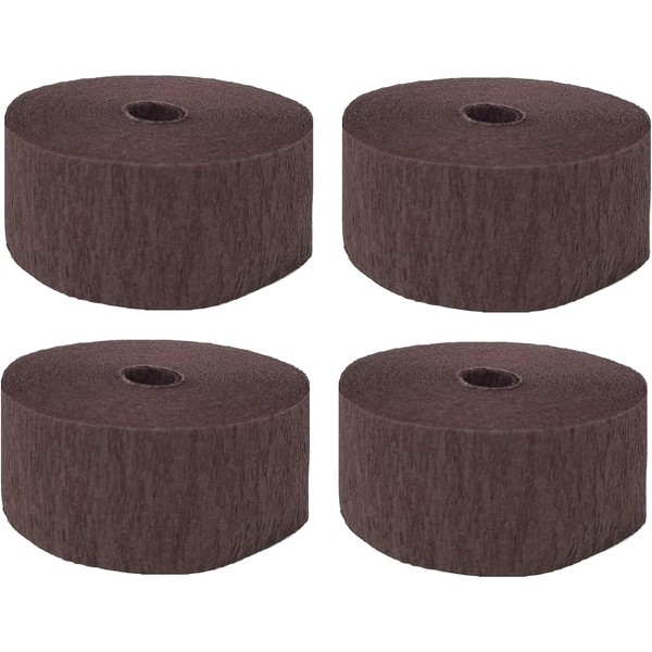 K-Kraft 4 Rolls Brown Crepe Paper Streamers