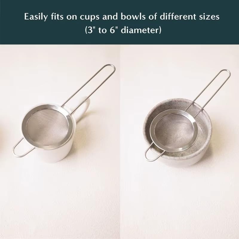 Stainless Steel Fine Mesh Tea Strainer for Loose Leaf, 7cm