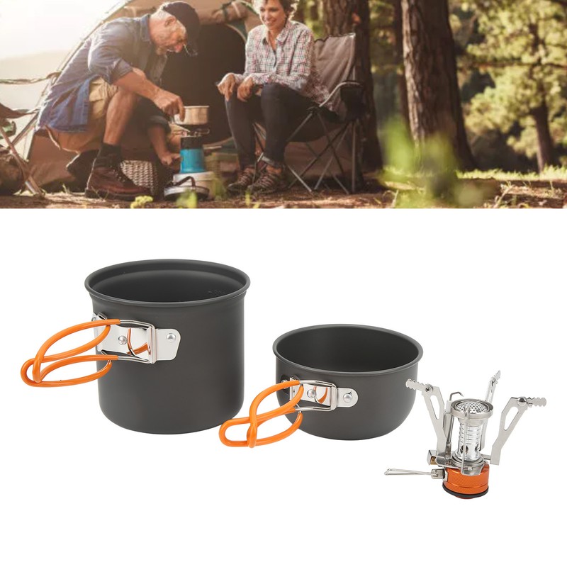 Camping Cooking Set Alumine Strong Bearing Food Grade Portable Stove