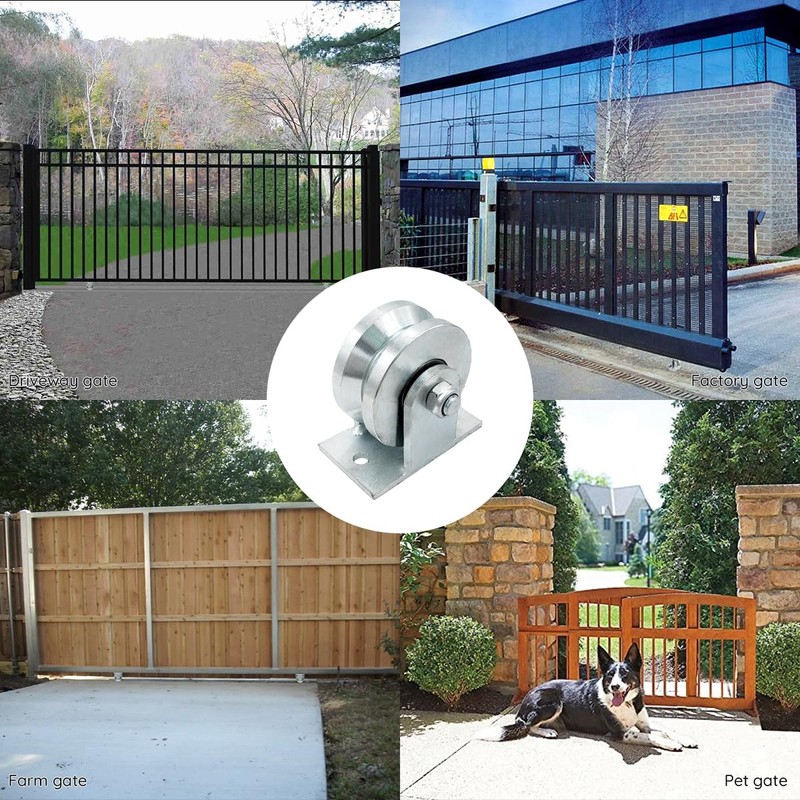 HIGSTAR 4” V Groove Slide Gate Wheel with Welded Bracket,Heavy