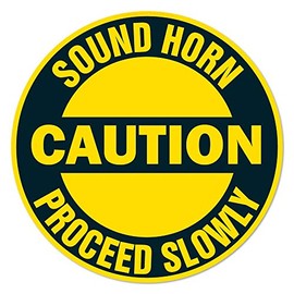Sound Horn Proceed Slowly Non-Slip Floor Marker | 3 Pack of 16" Circle Floor Marker Vinyl Decal| Protect Your Business, Work Place & Customers | Made in The USA