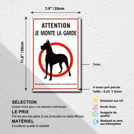TAKULA 30 x 20 cm Despicable Dog Warning Sign Attention au chien de guard