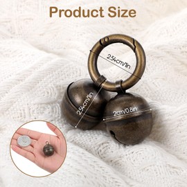 YBEATY 3 Pcs Dog Bells for Pet Tracking Extra Loud Cat Dog Collar Vintage Copper Bells with Quick Clips Anti Lost Training Pets Pendant Accessories Anti Theft Bell for Little Dogs Cats