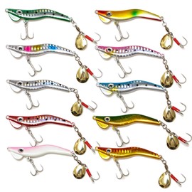 OHF Metal Jig Set, Shrimp Type, Shrimp Spin Tail Jig, 10-piece Set (13)