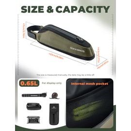 ROCKBROS Bicycle Bag Reflective Frame Bag Tool Bag Bicycle Accessories Large Capacity of 1.4L for Mountain Bikes, Road Bikes, Gravel Bikes