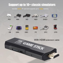 NexusPulse Vintage Game Console with Over 30000 Games Preloaded, 4K HDMI Compatibility, Dual 2.4GHz Wireless Controllers - Easy Plug & Play