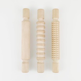 3 pcs 8 Inch Wood Rolling Pin, Great for Children's Play, Arts and Crafts