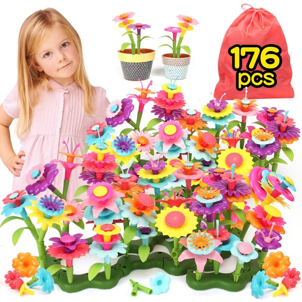 BananMelonBM 176 PCS Flower Garden Building Toys for Girls Boys