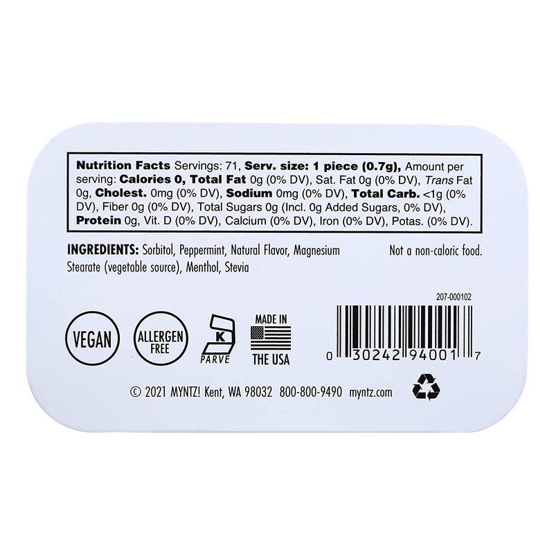 Strong Sugar Free Breath Mints | Myntz Breathmints (WinterMyntz, 6