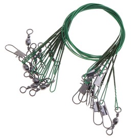 OriGlam 20pcs Fishing Wire Leaders Fishing Line Wire Leaders, Stainless Steel Fishing Leader Wire Fishing Rigs Fishing Gear with Swivels and Snaps