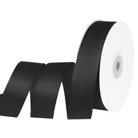 Quhora 1" x 50 Yards Satin Ribbon - Black Silk Ribbon with Spool - Ideal for Gift Wrapping, Floral Bouquets, Crafts, Wedding Party Decorations, Christmas and Sewing Projects