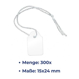 Pack of 300 tags labels 15x24 mm IT-3 Price Labels Thread Jewellery Label with String Tag Pricing Tags Card Label [H 1524 °F]