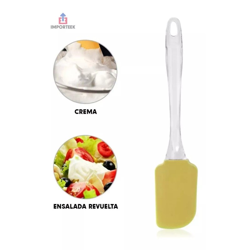 Importeek Espatula Miserable + Brocha Silicon Reposteria Cocina Pastel