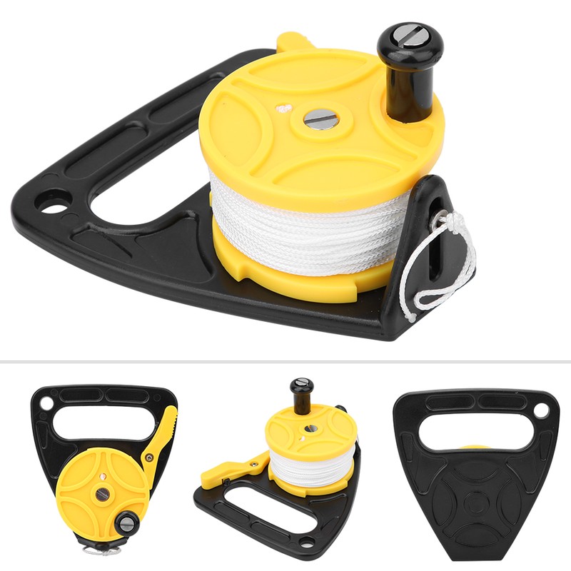 46m Plastic White Wire Diving Spool Reel Thumb Stopper Survival