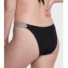 Victoria's Secret Double Shine Strap Brazilian Bikini Bottom Black
