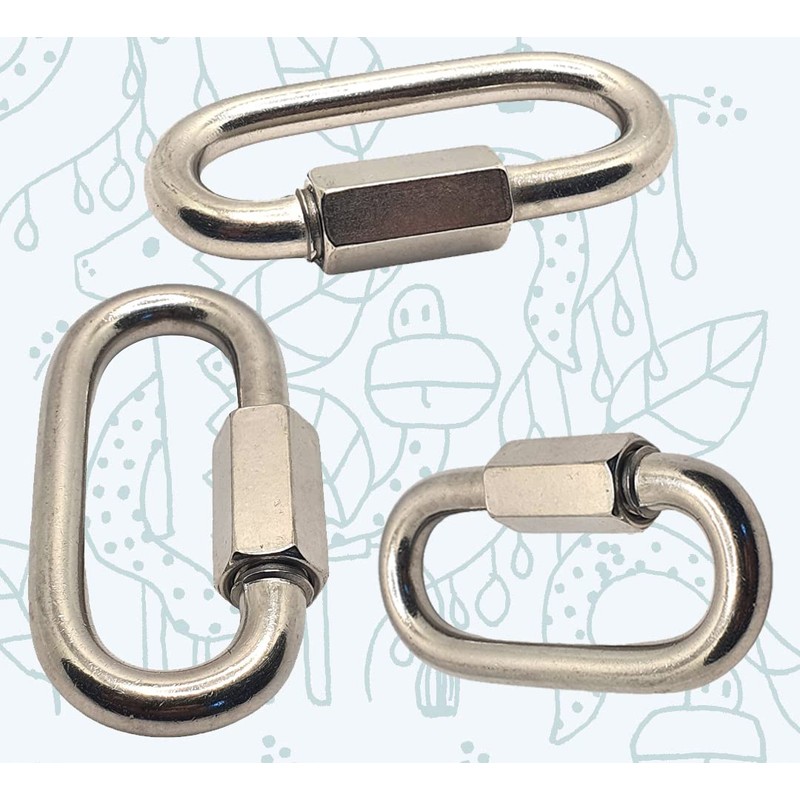 Quick Chain Link Repair Carabiner, Marine A4 Stainless Steel 316