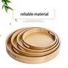 Serving Tray Bamboo Wood Color Round Tray For Water Tea