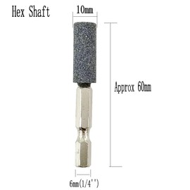 Luo ke 8 Pcs 10mm Cylinder Shape Grinding Stones - 1/4'' Hex Shank Abrasive Stone Mounted Aluminum Oxide Grinding Point for Rotary Tools Drill