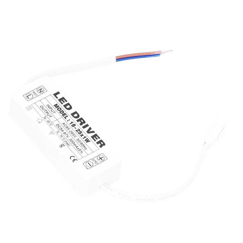 18‑25X1W LED Driver Constant Current 300mA Input AC85‑265V Output 54‑87VDC