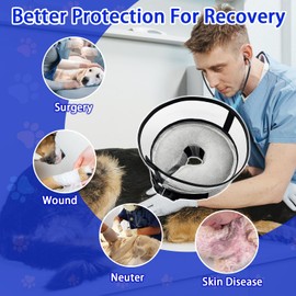 Inflatable Dog Cone Collar - Recovery Surgery Cones Collars - Adjustable Alternative Soft Neck Donut for Small Medium Large Pet,XL