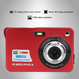 Cámara Digital, Enfoque automático de 18 megapíxeles Zoom Digital de 8 aumentos Pantalla LCD de 2.7 Pulgadas Cámara fotográfica con micrófono para niños Amigos
