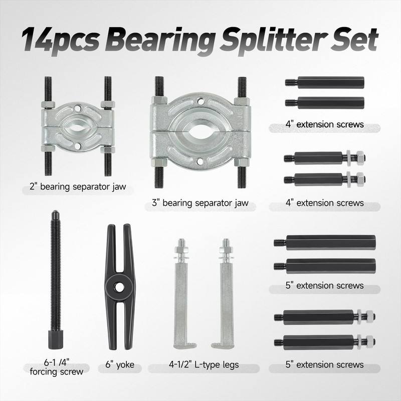DNA Motoring 14 PCS Bearing Puller Set, 5 Ton Capacity