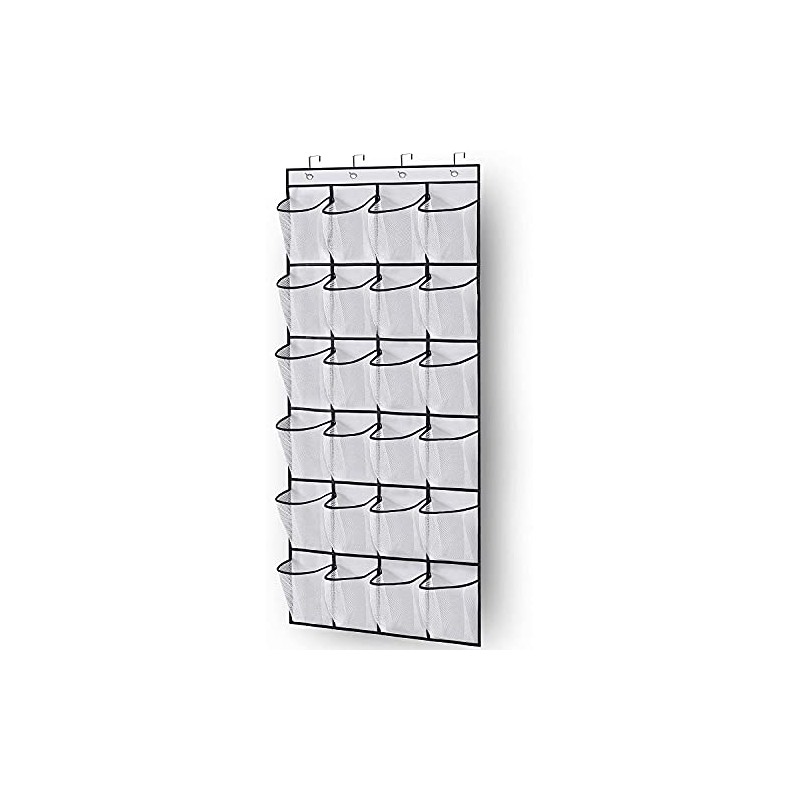 24 Mesh Pockets Over The Door Shoe Organizer Hanging Closet