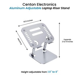 OTM Essentials Aluminum Adjustable Laptop Riser Stand,