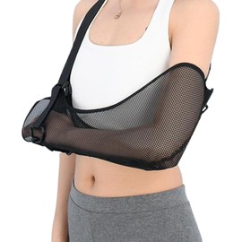 Mesh Arm Sling for Showering 15 Inch Breathable Arm Sling for Shoulder Injury with Adjustable Padded Strap Black Shoulder Immobilizer for Men Women Immobilizer
