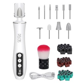 PELCAS Cordless Nail Drill, 10 Speeds Professional Electric Nail File with LED Light 25000RPM Portable Electric Toenail Files with LCD Screen for Thick Nails, Acrylic Nails, Polishing, Nail Art