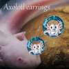 YAFEINI Axolotl Earrings 925 Sterling Silver Blue Crystal Axolotl Studs