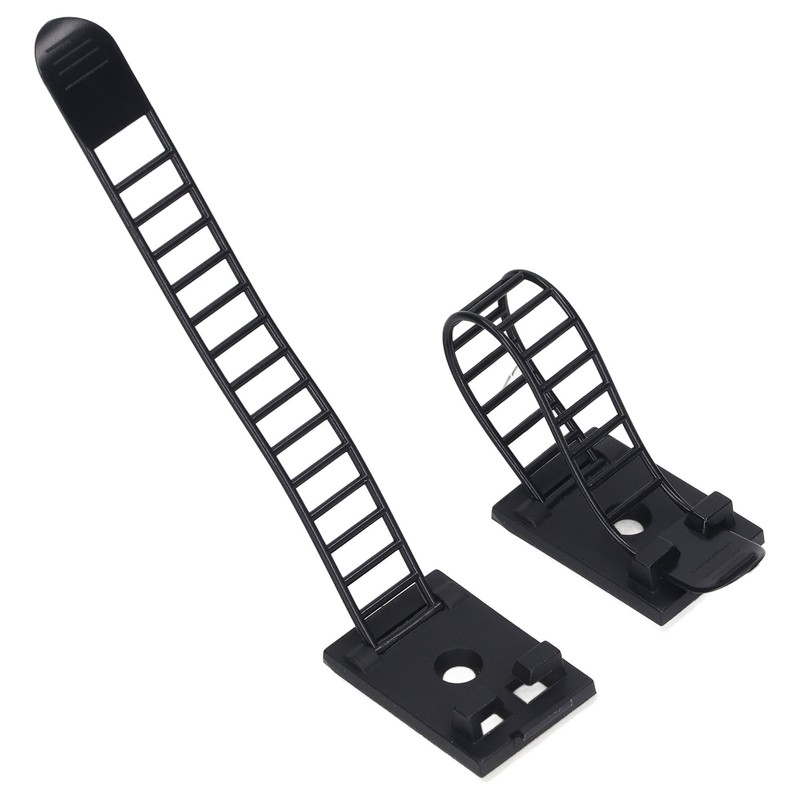 100Pcs Adhesive Cable Management Clips Adjustable Nylon Strap Ties Wire