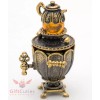Brass Amber Figurine of Russian Samovar Teapot Totem talisman IronWork
