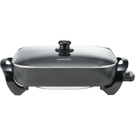 Brentwood SK-75 16-Inch Non-Stick Electric Skillet with Glass Lid, Black