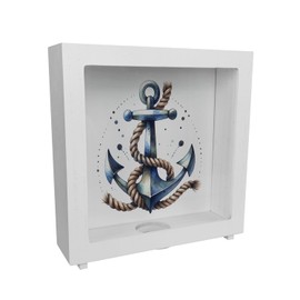 Anchor Frame Wooden Money Box Anchor Frame Money Box Made of Wood Maritime Sailing Treasure Chest with Rope Ship Nautical Motif Anchor for Your Money