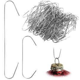 300 x Christmas Baubles Hangers - Quick Hanger (150 x Large / 150 x Small) - Ball Hanger for Christmas Tree Baubles - Ball Holder for Christmas Tree Double Hooks Decorative Pendant - Silver Hooks